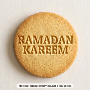 Ramadan Kareem cookie stamp - cookie mockup, a computer preview, not a real cookie