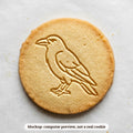 Raven cookie stamp - cookie mockup, a computer preview, not a real cookie