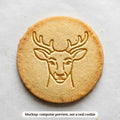 Reindeer cookie stamp - cookie mockup, a computer preview, not a real cookie
