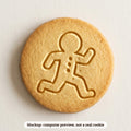 Running Gingerbread Man cookie stamp - cookie mockup, a computer preview, not a real cookie