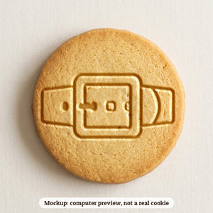 Santa Belt cookie stamp - cookie mockup, a computer preview, not a real cookie