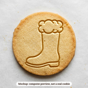Santa Boot cookie stamp - cookie mockup, a computer preview, not a real cookie