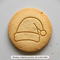 Santa Hat cookie stamp - cookie mockup, a computer preview, not a real cookie