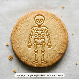 Skeleton cookie stamp - cookie mockup, a computer preview, not a real cookie