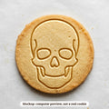 Skull cookie stamp - cookie mockup, a computer preview, not a real cookie