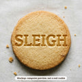 Sleigh cookie stamp - cookie mockup, a computer preview, not a real cookie