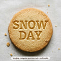 Snow Day cookie stamp - cookie mockup, a computer preview, not a real cookie