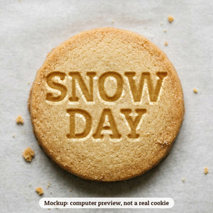 Snow Day cookie stamp - cookie mockup, a computer preview, not a real cookie