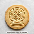 Snow Globe cookie stamp - cookie mockup, a computer preview, not a real cookie