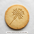 Sparkler cookie stamp - cookie mockup, a computer preview, not a real cookie