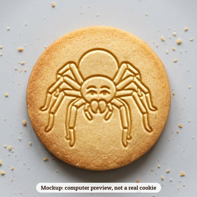 Spider cookie stamp - cookie mockup, a computer preview, not a real cookie