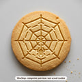 Spider Web cookie stamp - cookie mockup, a computer preview, not a real cookie