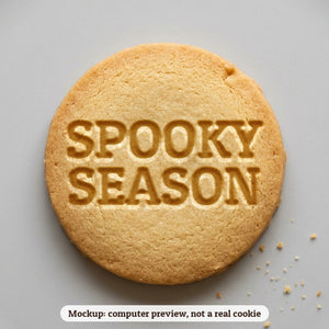 Spooky Season cookie stamp - cookie mockup, a computer preview, not a real cookie