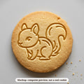 Squirrel cookie stamp - cookie mockup, a computer preview, not a real cookie