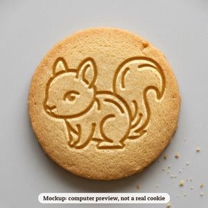Squirrel cookie stamp - cookie mockup, a computer preview, not a real cookie