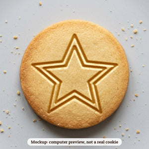 Star cookie stamp - cookie mockup, a computer preview, not a real cookie