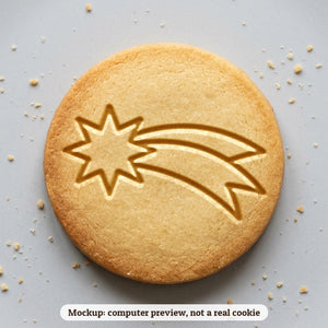 Star of Bethlehem cookie stamp - cookie mockup, a computer preview, not a real cookie
