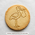 Stork with a Bundle cookie stamp - cookie mockup, a computer preview, not a real cookie