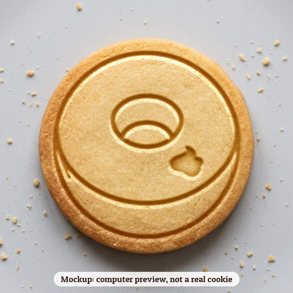 Sufganiyot cookie stamp - cookie mockup, a computer preview, not a real cookie