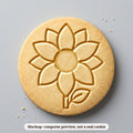 Sunflower cookie stamp - cookie mockup, a computer preview, not a real cookie