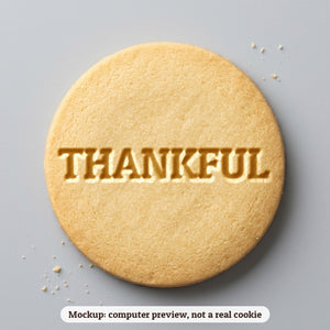 Thankful cookie stamp - cookie mockup, a computer preview, not a real cookie