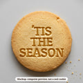 'Tis the Season cookie stamp - cookie mockup, a computer preview, not a real cookie
