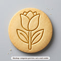 Tulip cookie stamp - cookie mockup, a computer preview, not a real cookie