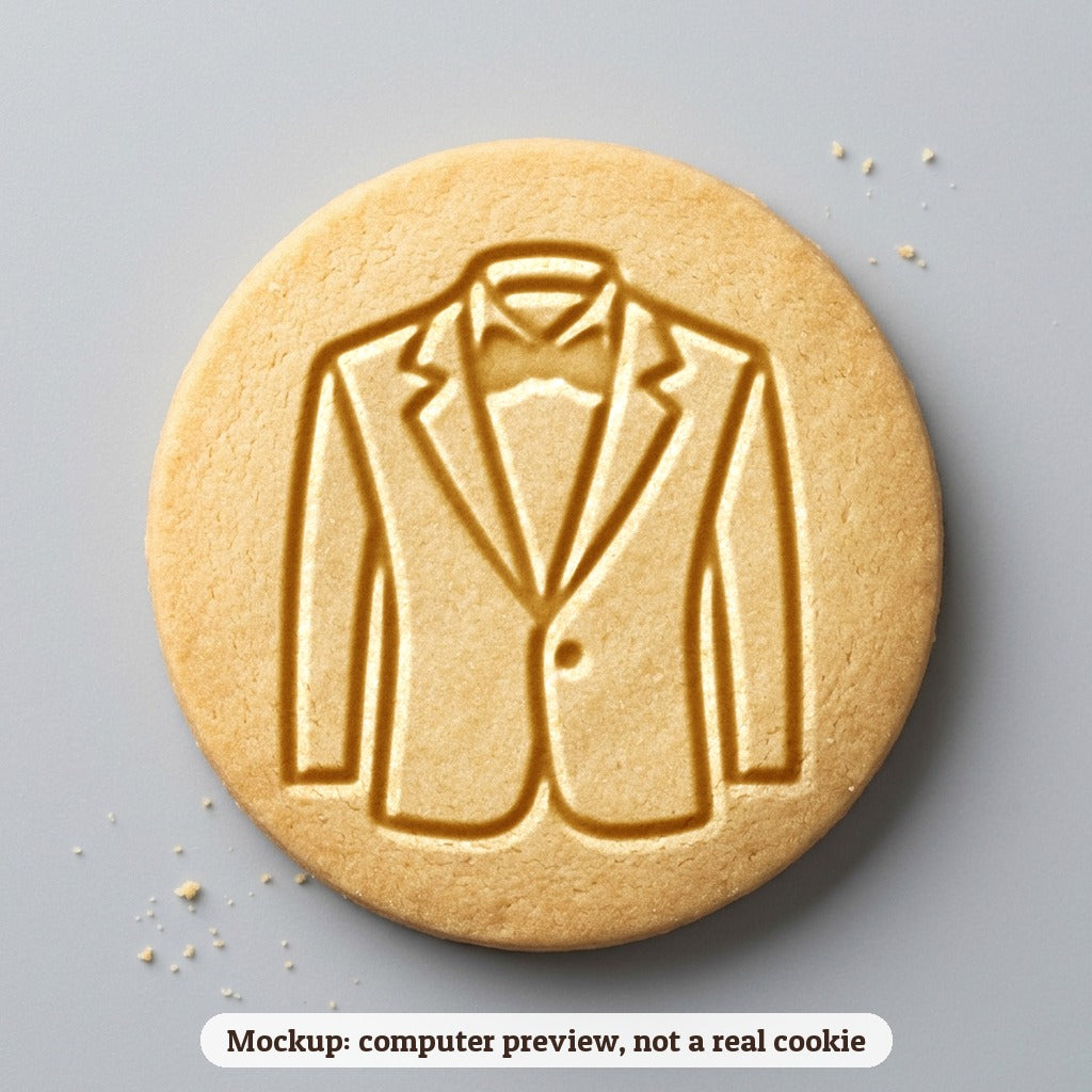 Tuxedo cookie stamp - cookie mockup, a computer preview, not a real cookie