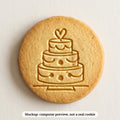 Wedding Cake cookie stamp - cookie mockup, a computer preview, not a real cookie
