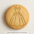 Wedding Dress cookie stamp - cookie mockup, a computer preview, not a real cookie