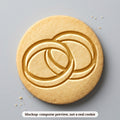 Wedding Rings cookie stamp - cookie mockup, a computer preview, not a real cookie