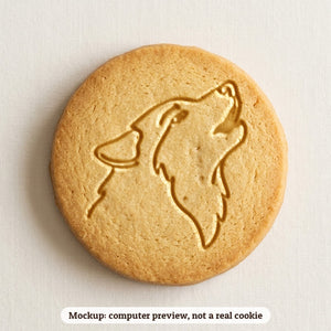Werewolf cookie stamp - cookie mockup, a computer preview, not a real cookie