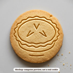 Whole Pie cookie stamp - cookie mockup, a computer preview, not a real cookie