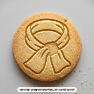 Winter Scarf cookie stamp - cookie mockup, a computer preview, not a real cookie