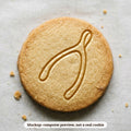Wishbone cookie stamp - cookie mockup, a computer preview, not a real cookie