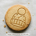 Woolly Hat cookie stamp - cookie mockup, a computer preview, not a real cookie