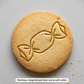 Wrapped Candy cookie stamp - cookie mockup, a computer preview, not a real cookie