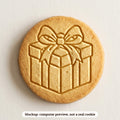 Wrapped Gift cookie stamp - cookie mockup, a computer preview, not a real cookie