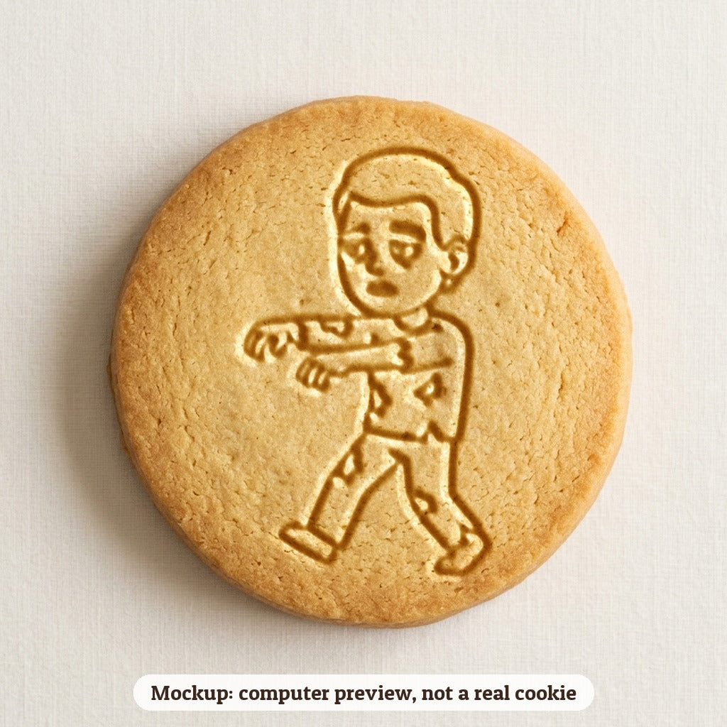 Zombie cookie stamp - cookie mockup, a computer preview, not a real cookie