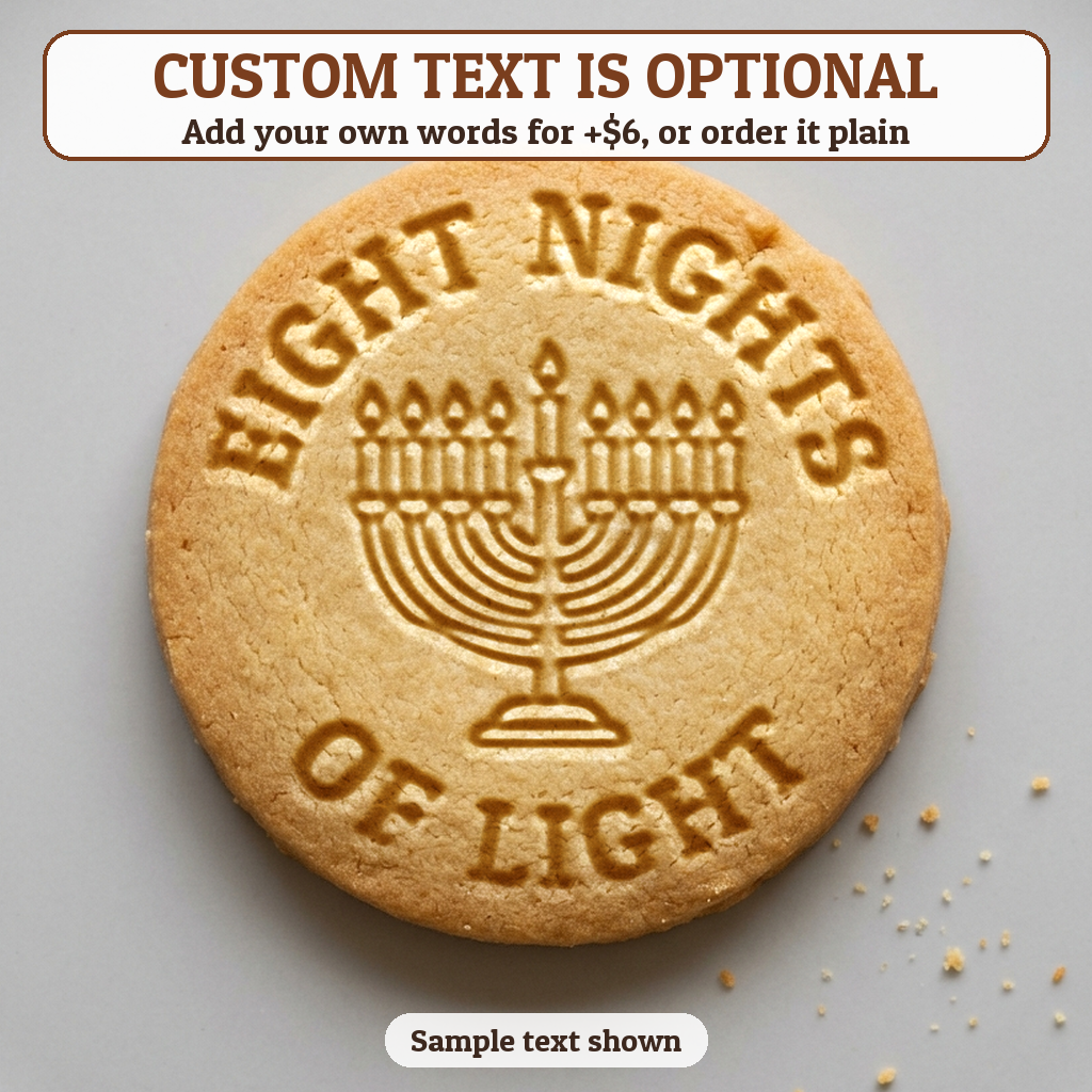 Lit Menorah with optional custom text