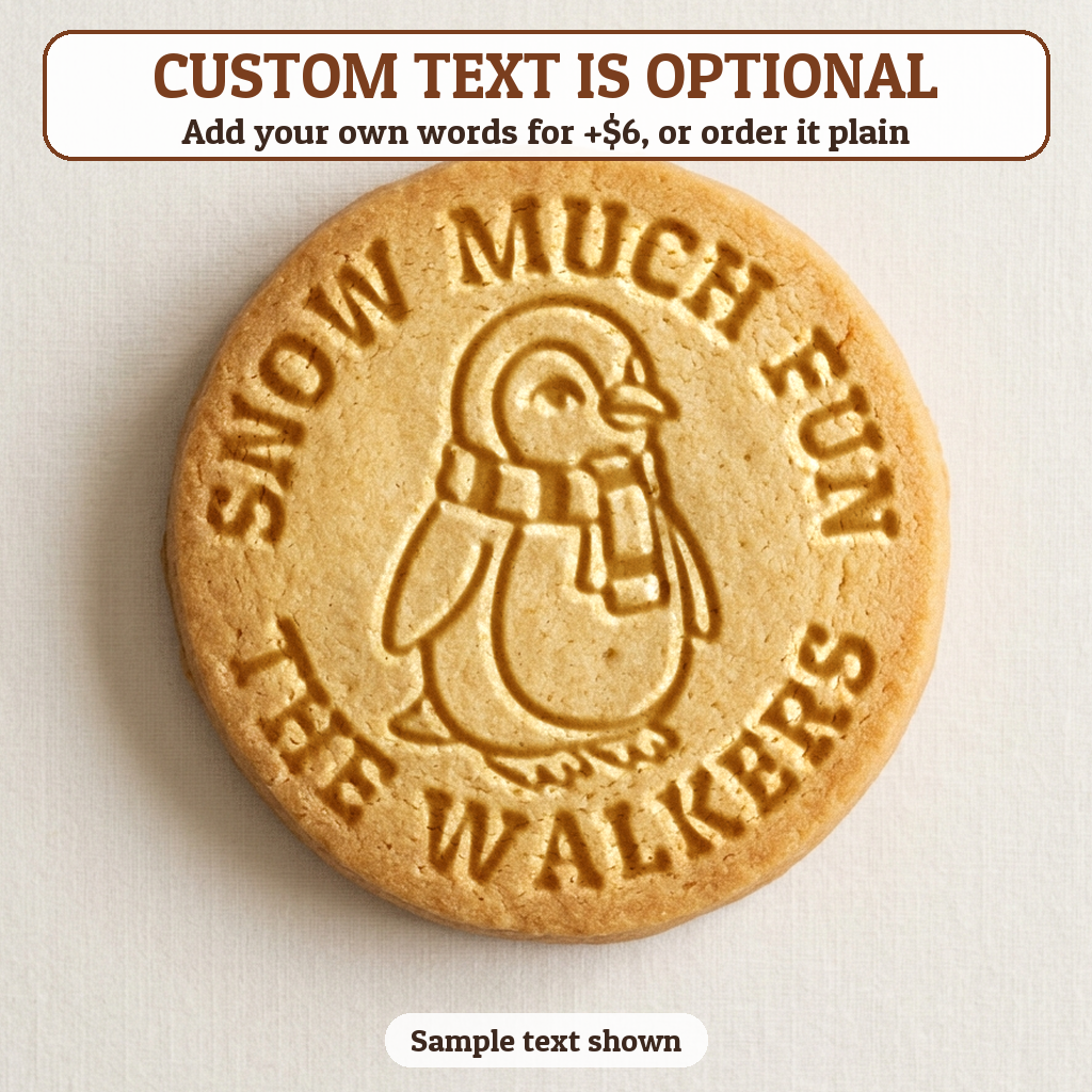Penguin in a Scarf with optional custom text