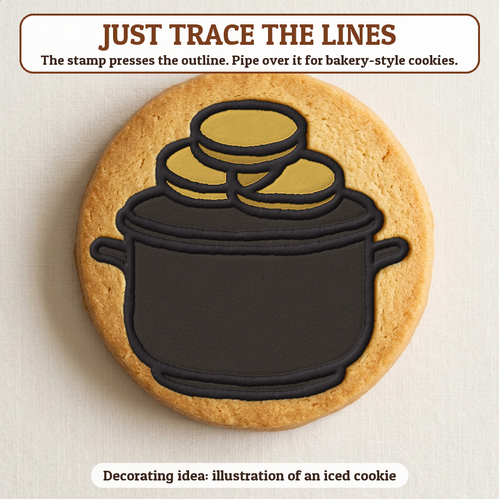Pot of Gold cookie traced with icing, iced decorating idea