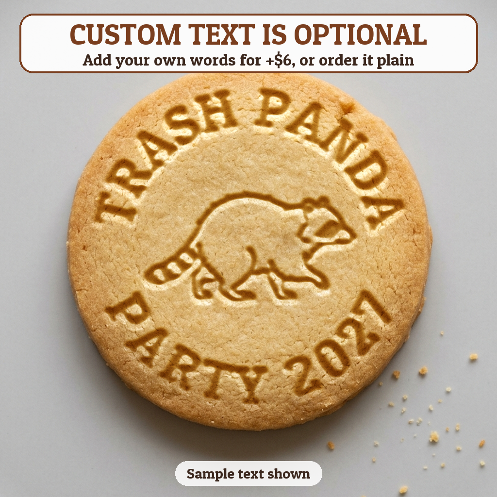 Raccoon with optional custom text