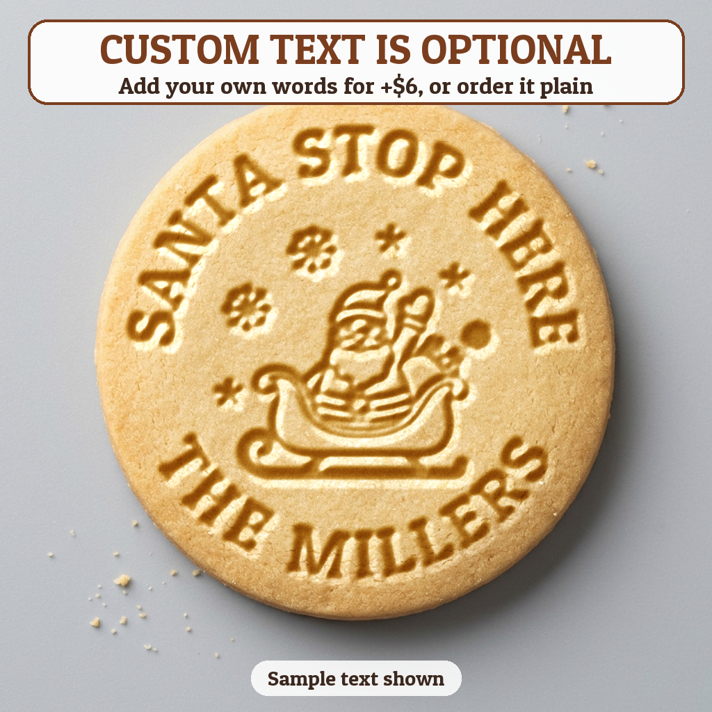 Santa in His Sleigh with optional custom text