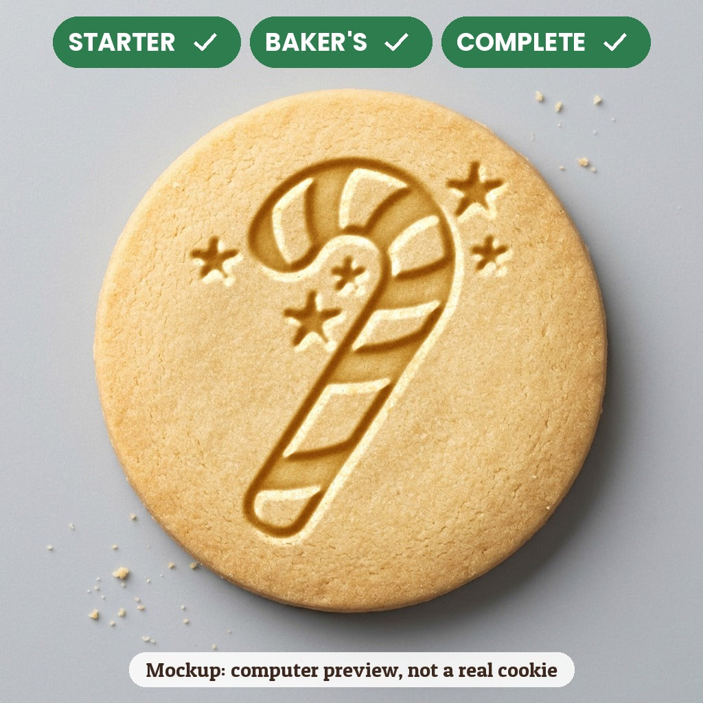 Candy Cane stamp disc - Starter: yes, Baker's: yes, Complete: yes - computer preview, not a real cookie