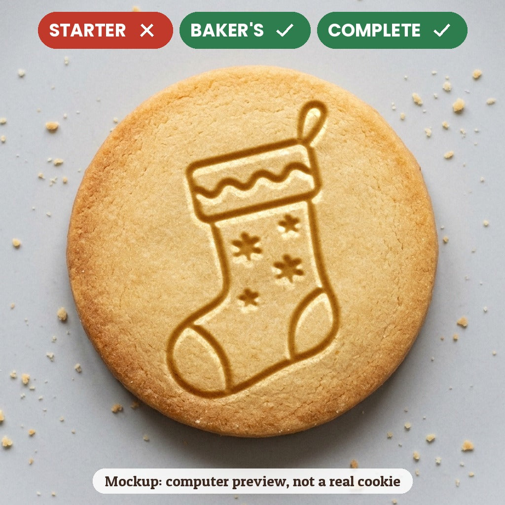 Christmas Stocking stamp disc - Starter: no, Baker's: yes, Complete: yes - computer preview, not a real cookie