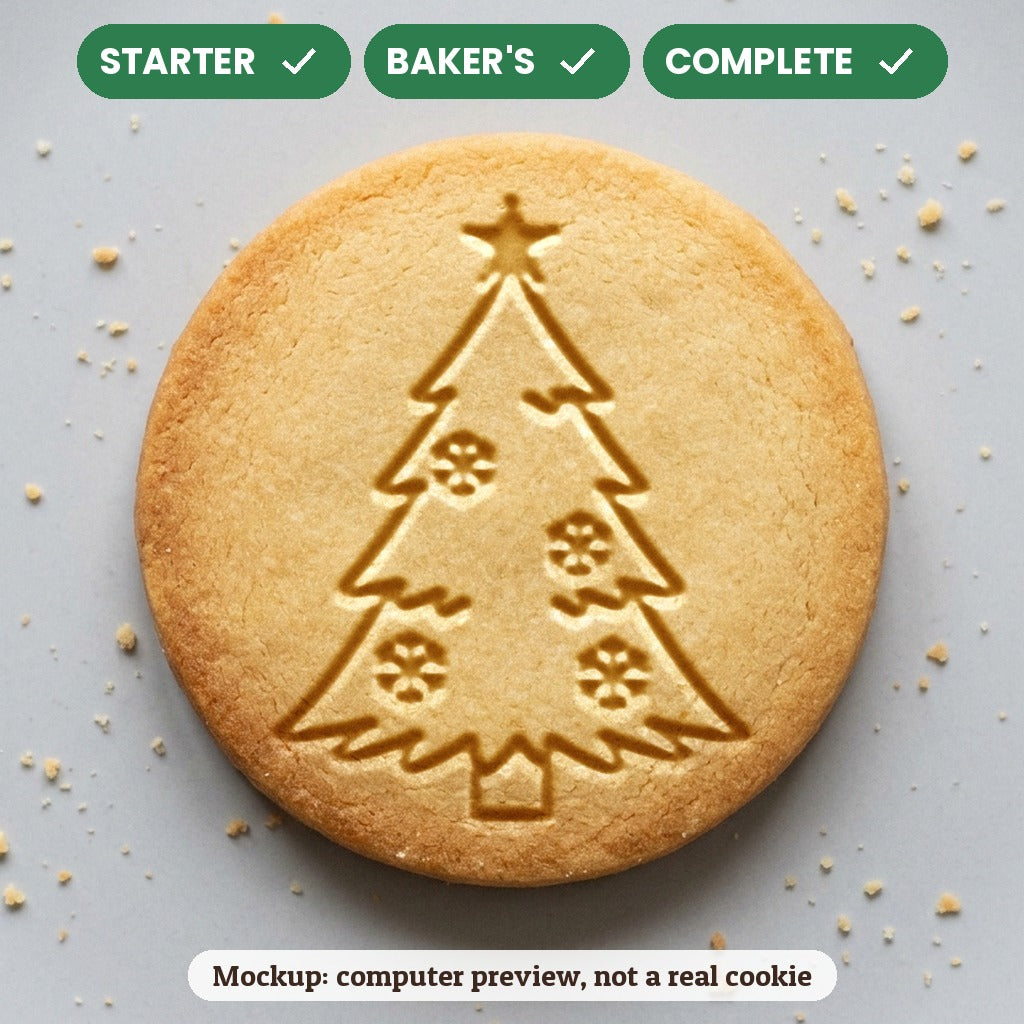 Christmas Tree stamp disc - Starter: yes, Baker's: yes, Complete: yes - computer preview, not a real cookie