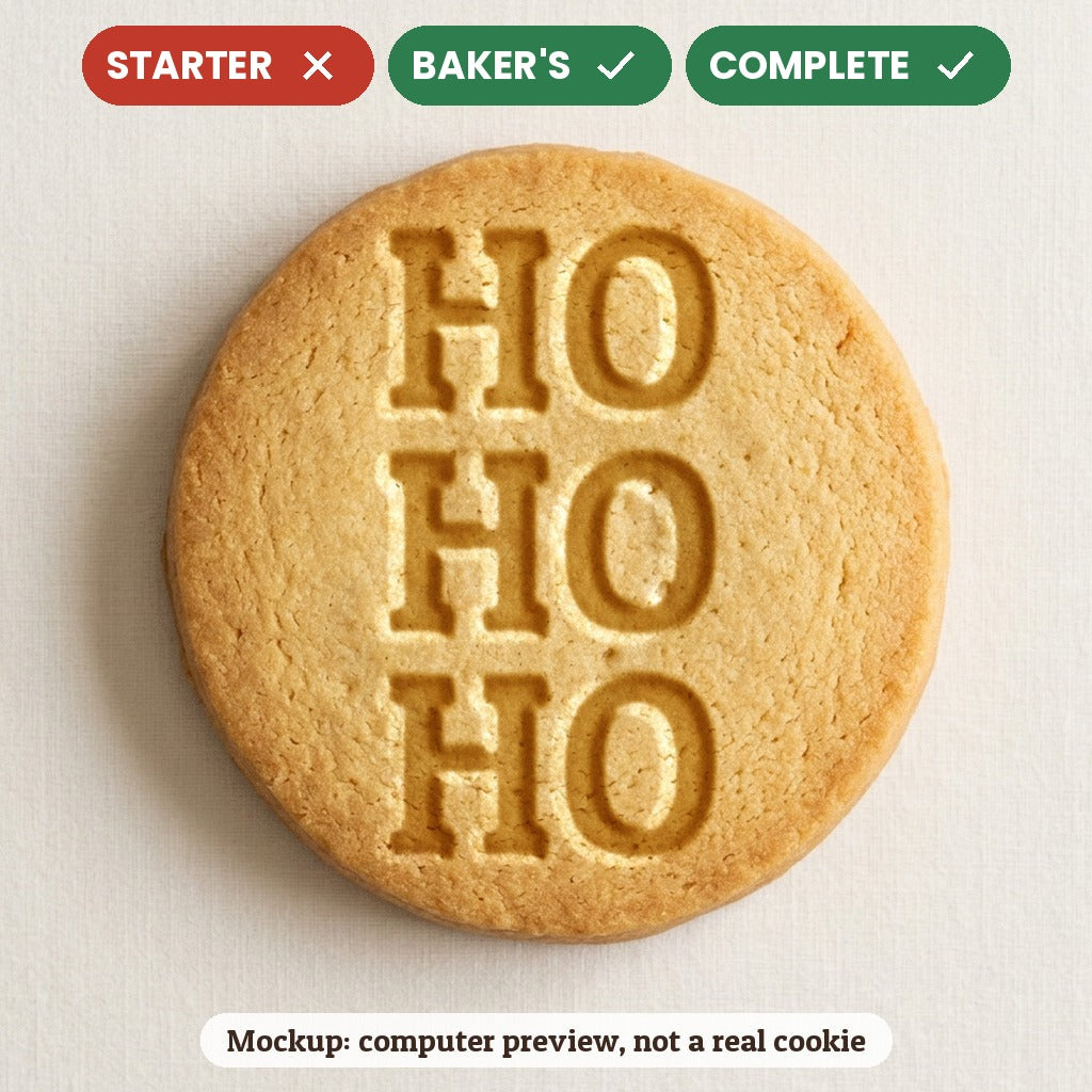 Ho Ho Ho stamp disc - Starter: no, Baker's: yes, Complete: yes - computer preview, not a real cookie