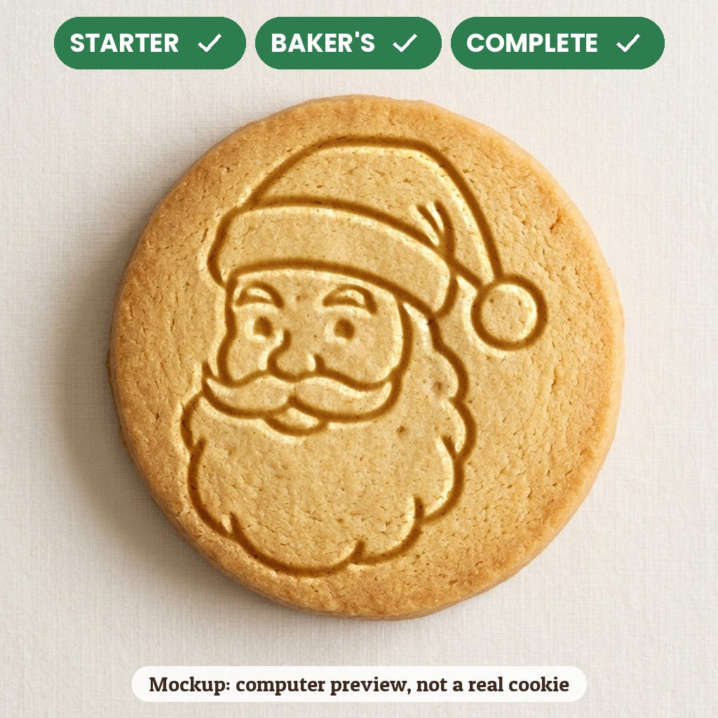 Santa Face stamp disc - Starter: yes, Baker's: yes, Complete: yes - computer preview, not a real cookie