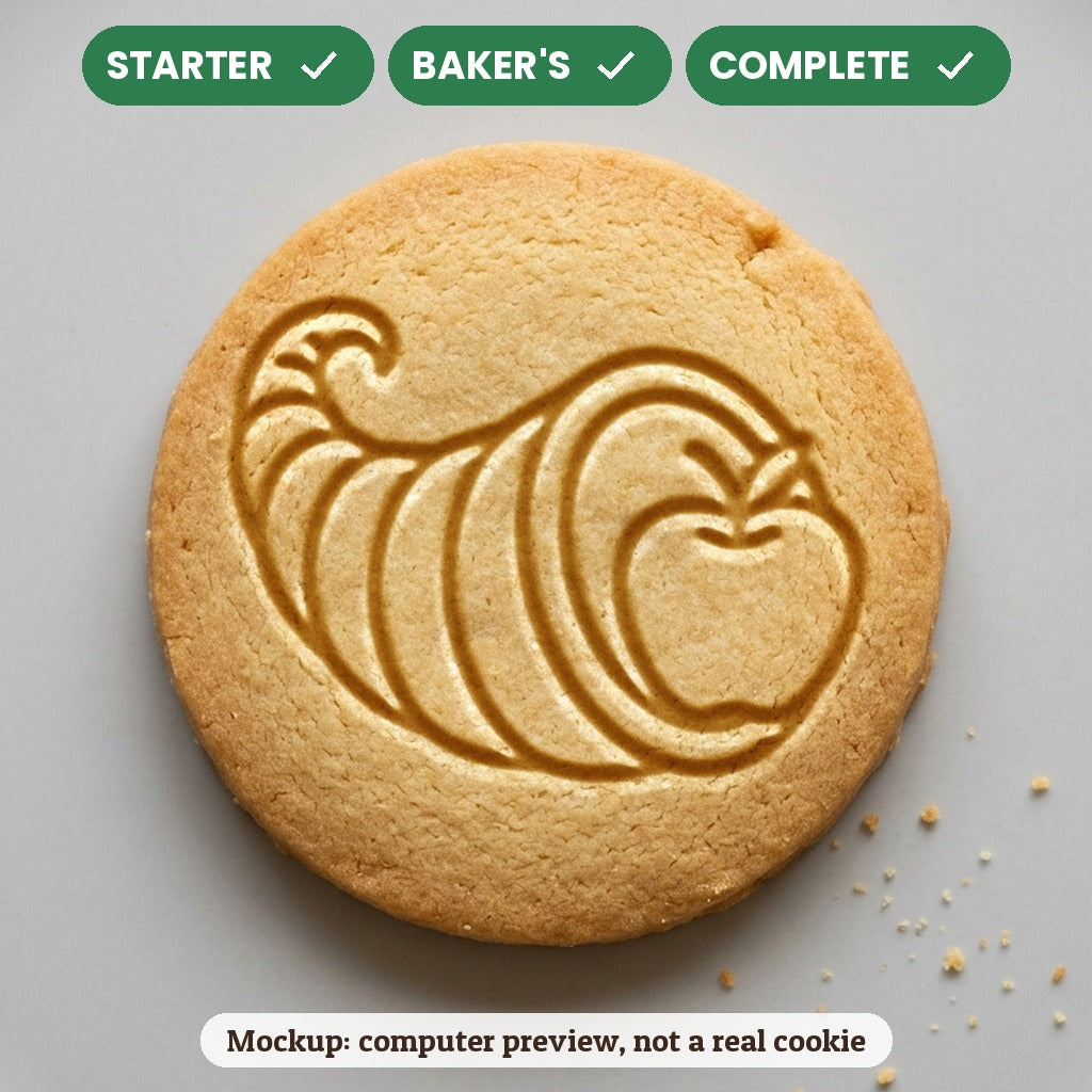 Cornucopia stamp disc - Starter: yes, Baker's: yes, Complete: yes - computer preview, not a real cookie